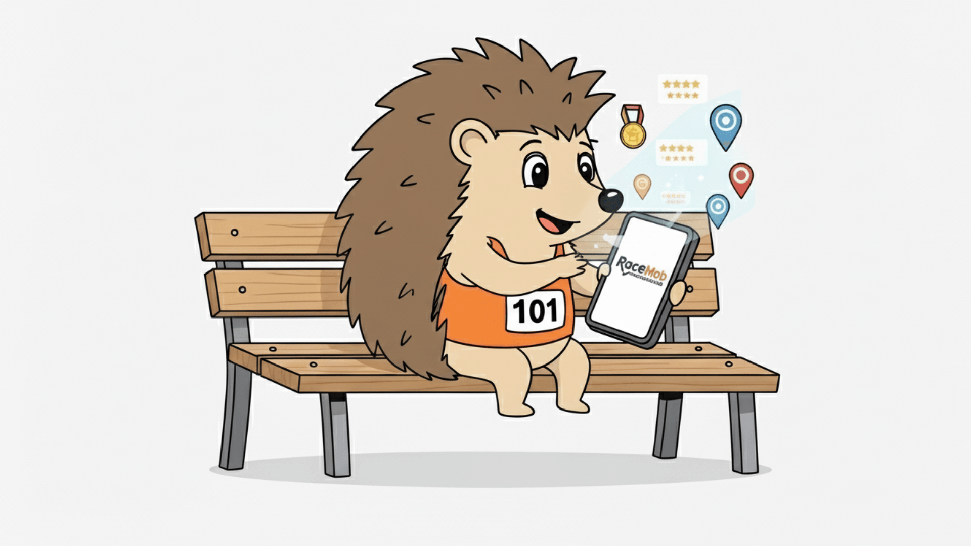 Hedgehog discovering races on tablet